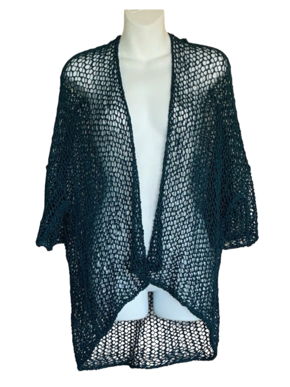 Teal Crochet Cover-Up. Women, L, EUC, Gorgeous color, loose weave, versatile!